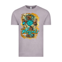 Vintage Zinc western cross blessed lily butterfly Vintage Tee - BarkalooDesign
