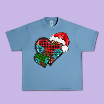 Christmas Heart Gemstones Leopard Urban Heavy Tee Designed By Barkaloodesign