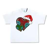 White Christmas heart gemstones leopard Urban Heavy Tee - BarkalooDesign