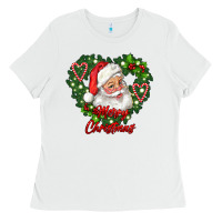 White merry christmas santa Ladies Tee - RanaPortraitStore