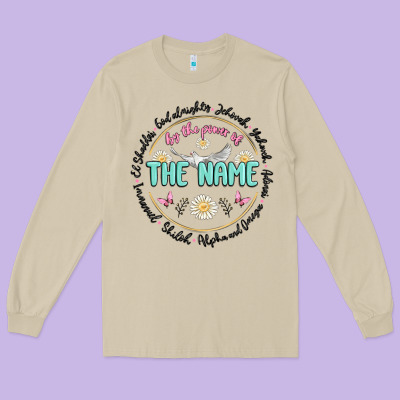 By The Power Of The Name Long Sleeve Tee Designed By Maliassmallbusiness