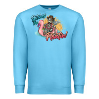 Ocean Blue Bitches be floatin' skeleton summer Premium Sweatshirt - NancyCooperArtShop