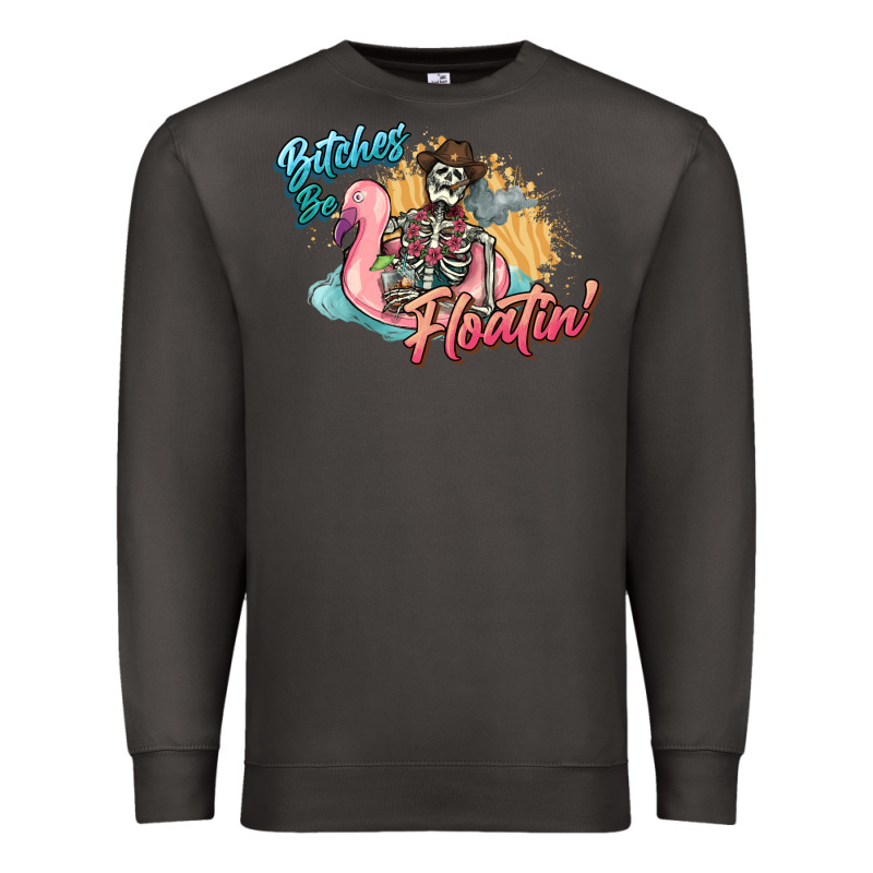 Bitches Be Floatin' Skeleton Summer Premium Sweatshirt by NancyCooperArtShop | Teevron