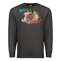 Smoke Bitches be floatin' skeleton summer Premium Sweatshirt - NancyCooperArtShop
