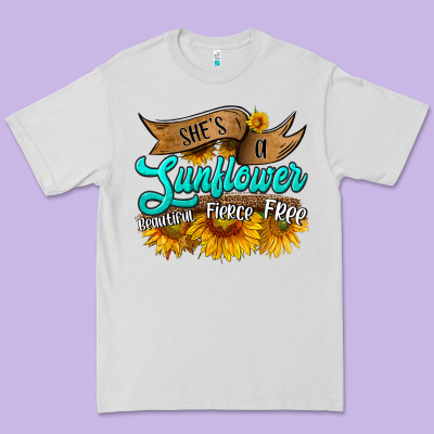 She's A Sunflower Beautiful Fierce Free Premium Tee Designed By Hra Design Shop