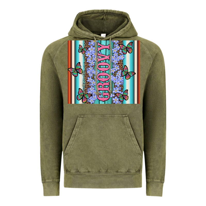 Groovy With Flowers And Butterflies Vintage Hoodie by Artiststas | Teevron