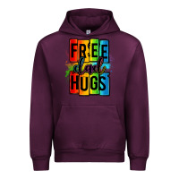 Mauve Wine free dad hugs Urban Hoodie - OliviaCreatesArt
