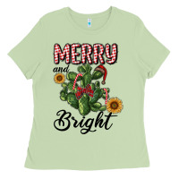 Matcha merry and bright with cactus Ladies Tee - RanaPortraitStore