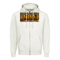 Oatmeal Heather mama license plate Zipper Hoodie - BundleAndBundleShop