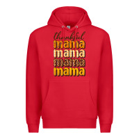 Red Thankful mama Premium Hoodie - NancyCooperArtShop