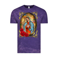 Cloud Purple our lady of guadalupe frame Vintage Tee - BarkalooDesign