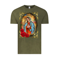 Vintage Olive our lady of guadalupe frame Vintage Tee - BarkalooDesign