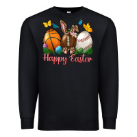 Black Happy Easter sports with butterfly Premium Sweatshirt - NancyCooperArtShop