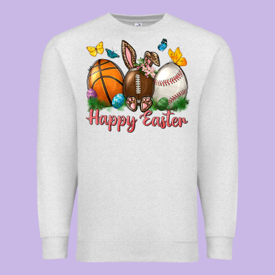 Happy Easter Sports With Butterfly Premium Sweatshirt Designed By Nancycooperartshop
