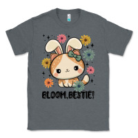 Charcoal Heather bloom bestie cat Classic Tee - MaliasSmallBusiness