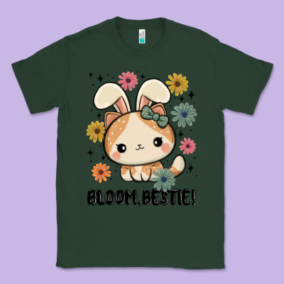 Bloom Bestie Cat Classic Tee Designed By Maliassmallbusiness