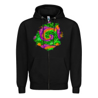 Black halloween patch  1 Zipper Hoodie - BundleAndBundleShop