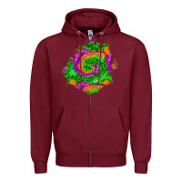 Burgundy halloween patch  1 Zipper Hoodie - BundleAndBundleShop