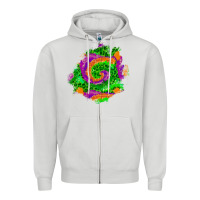 Dove Grey halloween patch  1 Zipper Hoodie - BundleAndBundleShop