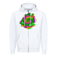 White halloween patch  1 Zipper Hoodie - BundleAndBundleShop