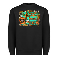 Black Somewhere Between Whiskey and Jesus Heavyweight Sweatshirt - Jasminsmagicworld