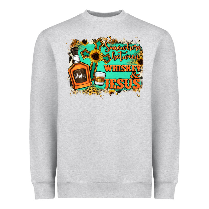 Somewhere Between Whiskey And Jesus Heavyweight Sweatshirt by Jasminsmagicworld | Teevron