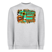 Heather Grey Somewhere Between Whiskey and Jesus Heavyweight Sweatshirt - Jasminsmagicworld