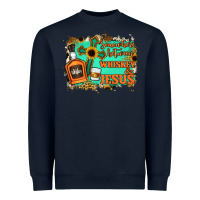 Navy Somewhere Between Whiskey and Jesus Heavyweight Sweatshirt - Jasminsmagicworld