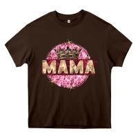 Chocolate Brown mama with round leopard Heavy Core Tee - Zillion Design Studio