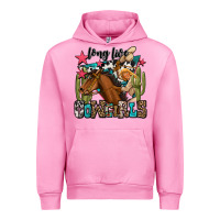 Fuchsia Pink long live cowgirls Urban Hoodie - OliviaCreatesArt