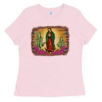 Bubblegum Pink western our lady of Guadalupe Ladies Tee - JahusDesignShop
