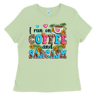Matcha i run on coffee and sarcasm Ladies Tee - Zillion Design Studio