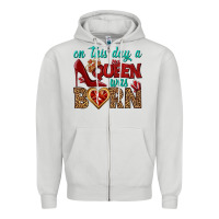 Dove Grey on this day a queen was born Zipper Hoodie - BundleAndBundleShop