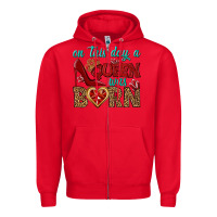 Red on this day a queen was born Zipper Hoodie - BundleAndBundleShop