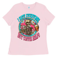 Bubblegum Pink i hate everyone but coffee helps Ladies Tee - Zillion Design Studio
