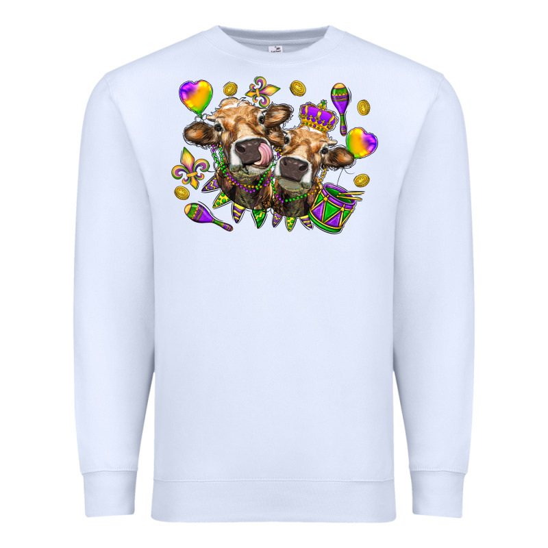 Mardi Gras Heifers Premium Sweatshirt by NancyCooperArtShop | Teevron