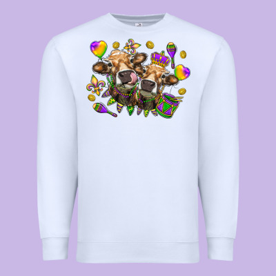 Mardi Gras Heifers Premium Sweatshirt Designed By Nancycooperartshop