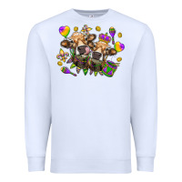 White Mardi Gras heifers Premium Sweatshirt - NancyCooperArtShop