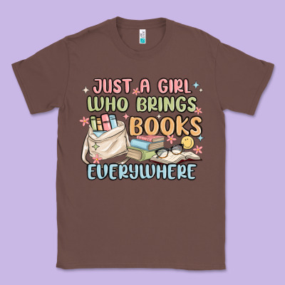 Just A Girl Who Brings Books Everywhere Classic Tee Designed By Maliassmallbusiness