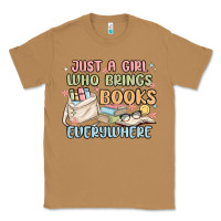 Toasted Coconut just a girl who brings books everywhere Classic Tee - MaliasSmallBusiness
