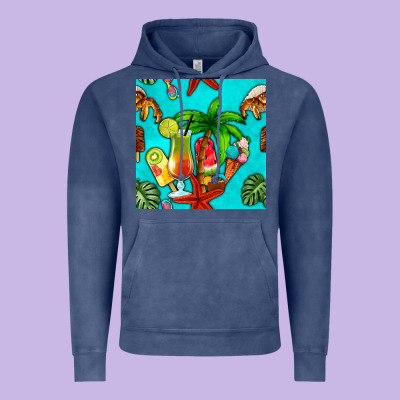 Summer Drinks And Ice Cream Vintage Hoodie Designed By Bundleandbundleshop