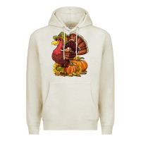 Thanksgiving Turkey With Pumpkin And Sunflower Premium Hoodie | Teevron