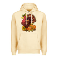 Pina Colada Thanksgiving turkey with pumpkin and sunflower Premium Hoodie - NancyCooperArtShop