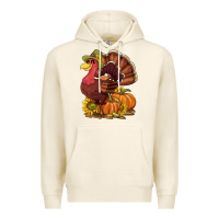 Tofu Thanksgiving turkey with pumpkin and sunflower Premium Hoodie - NancyCooperArtShop