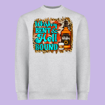 Whiskey Bent And Hell Bound Heavyweight Sweatshirt Designed By Jasminsmagicworld