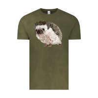 Vintage Olive Hedgehog Illustrations Vintage Tee - LillyAllenDesigns