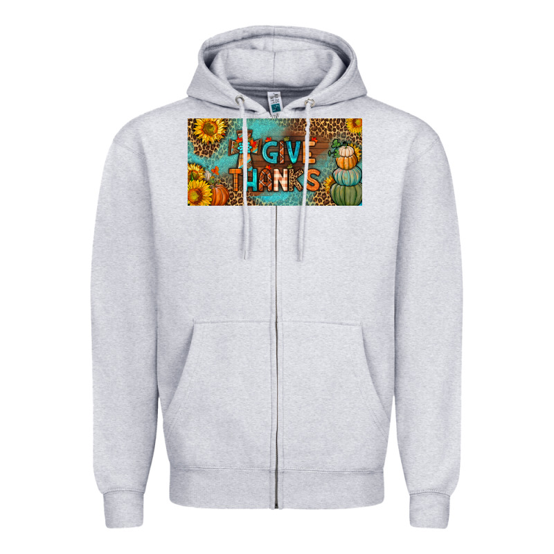Give Thanks License Plate Zipper Hoodie by BundleAndBundleShop | Teevron