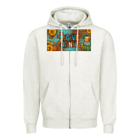 Oatmeal Heather give thanks license plate Zipper Hoodie - BundleAndBundleShop