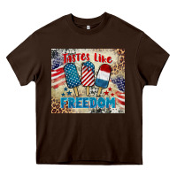 Chocolate Brown tastes like freedom 4th of july Heavy Core Tee - BarkalooDesign