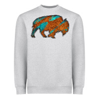 Heather Grey bison Heavyweight Sweatshirt - Jasminsmagicworld